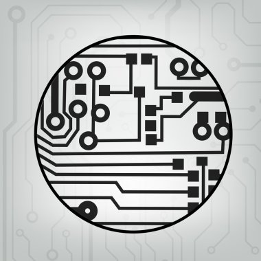 eps10 vektör siyah ve gri daire topu arka devre