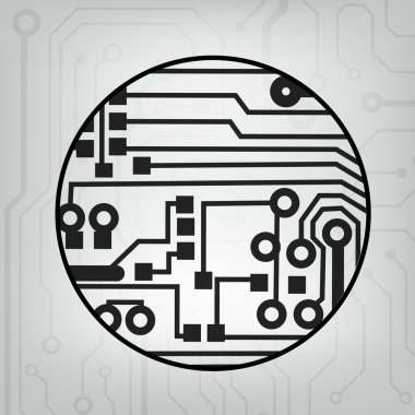 eps10 vektör siyah ve gri daire topu arka devre