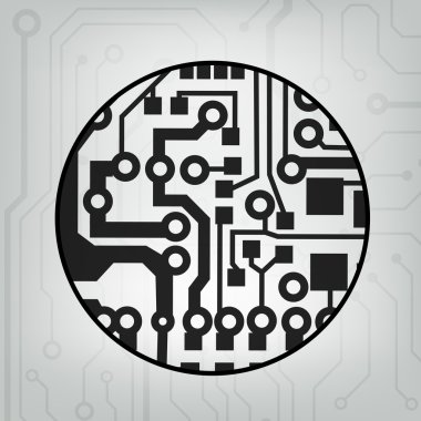 eps10 vektör siyah ve gri daire topu arka devre