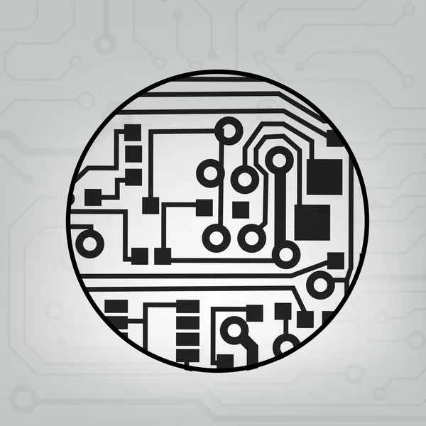 EPS10 vetor preto e cinza circuito círculo bola fundo — Vetor de Stock