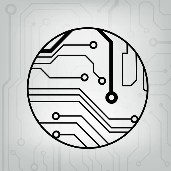 Eps10 vector zwart en grijs circuit cirkel bal achtergrond — Stockvector