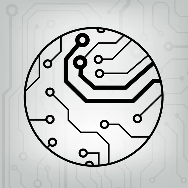 EPS10 vecteur noir et gris circuit cercle boule fond — Image vectorielle