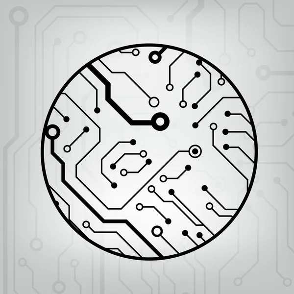 Eps10 vector zwart en grijs circuit cirkel bal achtergrond — Stockvector