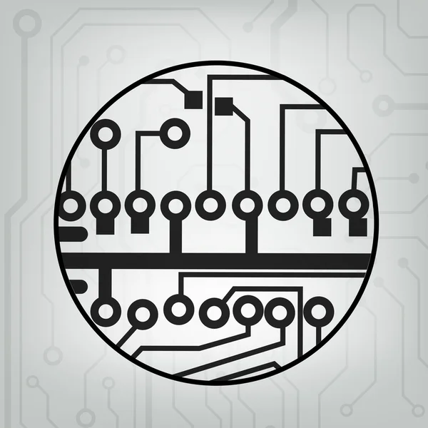 EPS10 vettore nero e grigio circuito cerchio sfera sfondo — Vettoriale Stock