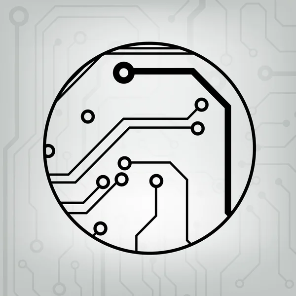 EPS10 vetor preto e cinza circuito círculo bola fundo — Vetor de Stock