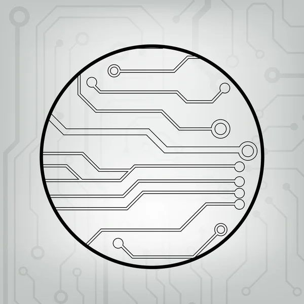 Eps10 vector zwart en grijs circuit cirkel bal achtergrond — Stockvector