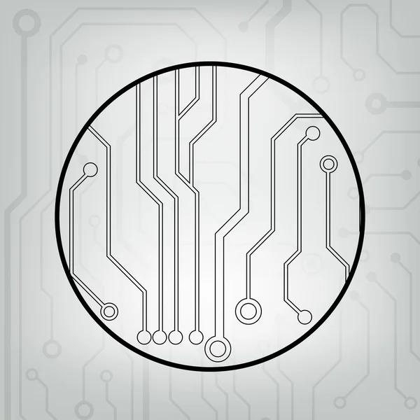EPS10 vetor preto e cinza circuito círculo bola fundo — Vetor de Stock