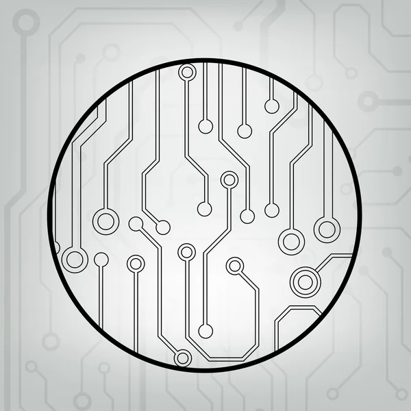 Eps10 vector zwart en grijs circuit cirkel bal achtergrond — Stockvector