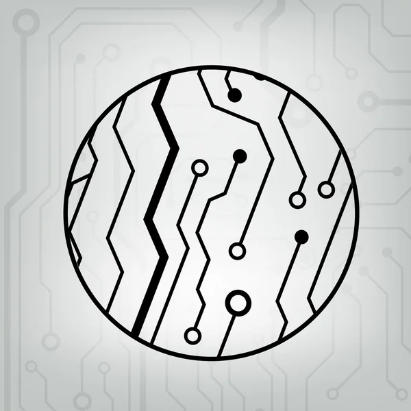 EPS10 vecteur noir et gris circuit cercle boule fond — Image vectorielle