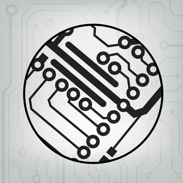 Eps10 vector zwart en grijs circuit cirkel bal achtergrond — Stockvector