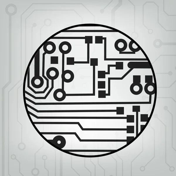 EPS10 vetor preto e cinza circuito círculo bola fundo — Vetor de Stock