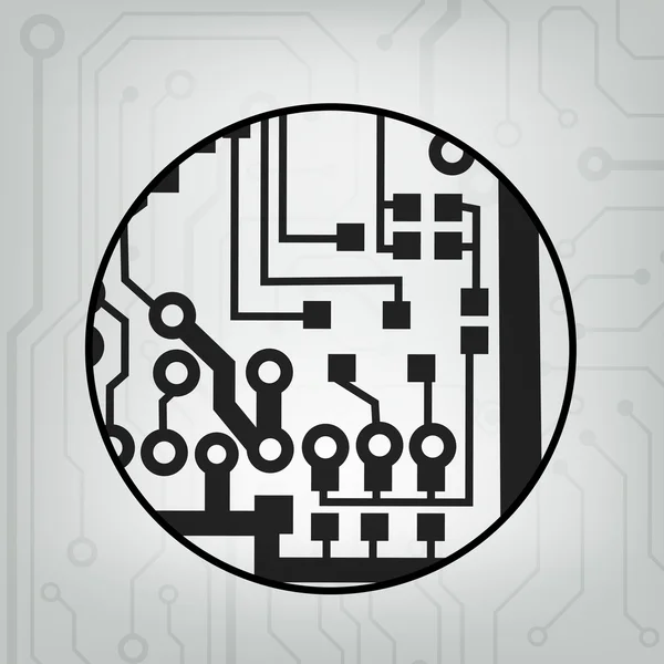 Eps10 vector zwart en grijs circuit cirkel bal achtergrond — Stockvector