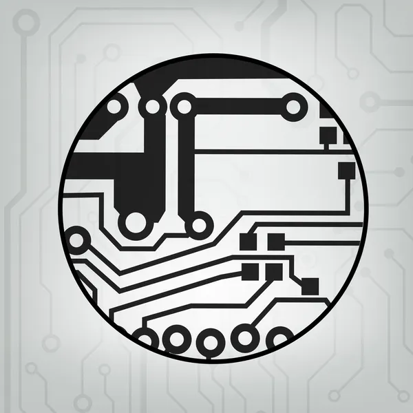 EPS10 vetor preto e cinza circuito círculo bola fundo — Vetor de Stock