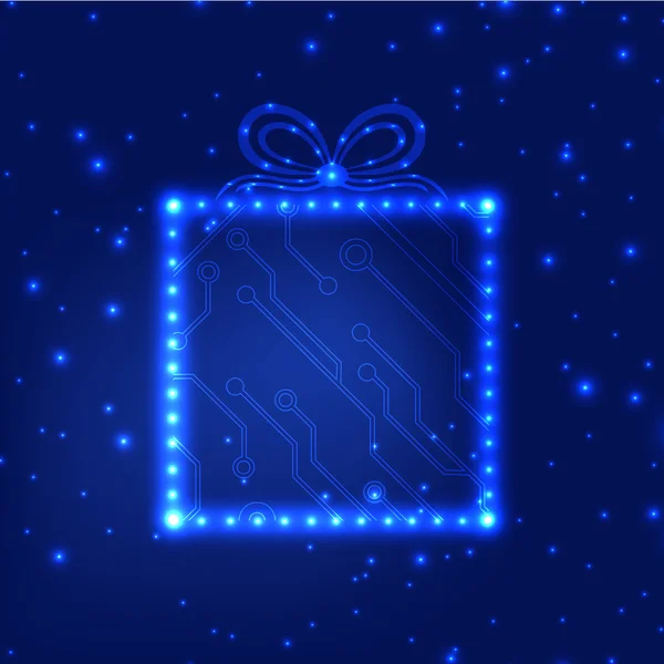 EPS10回路基板クリスマスギフトボックスの背景 — ストックベクタ