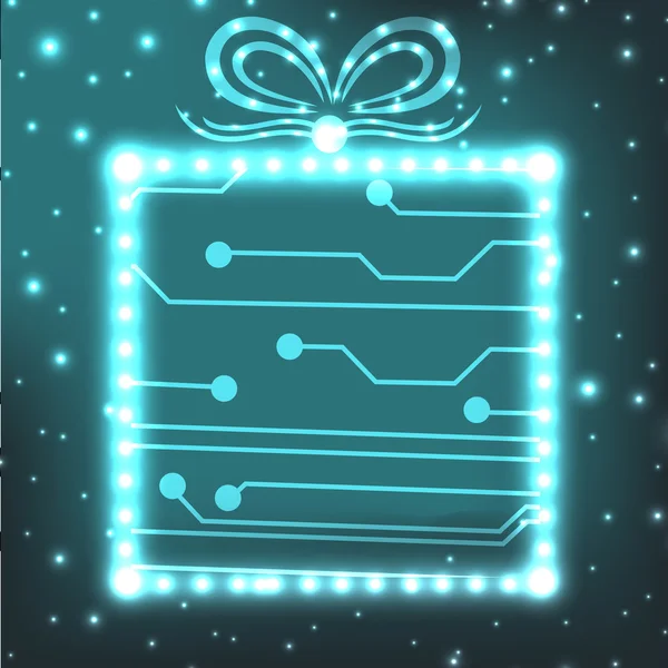 Caja de regalo de Navidad de placa de circuito EPS10 fondo — Vector de stock