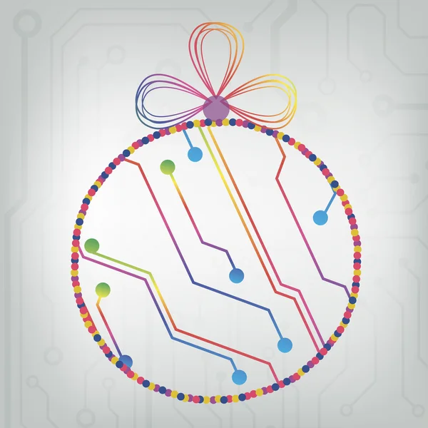 EPS10 circuit imprimé vectoriel boule Noël fond texture — Image vectorielle