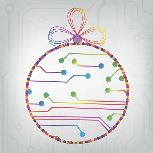 EPS10 circuit imprimé vectoriel boule Noël fond texture — Image vectorielle