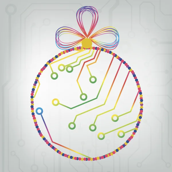 Eps10 vektör devre kartı topu Noel arka plan dokusu — Stok Vektör