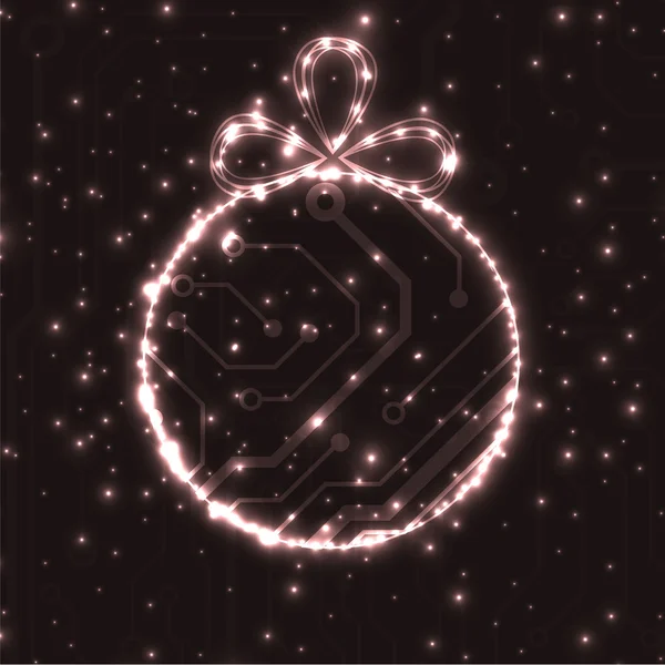 Eps10 vektör devre kartı topu Noel arka plan dokusu — Stok Vektör