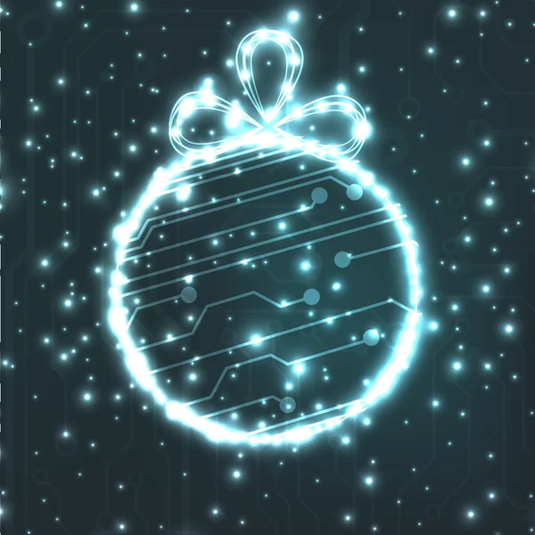 Eps10 vektör devre kartı topu Noel arka plan dokusu — Stok Vektör
