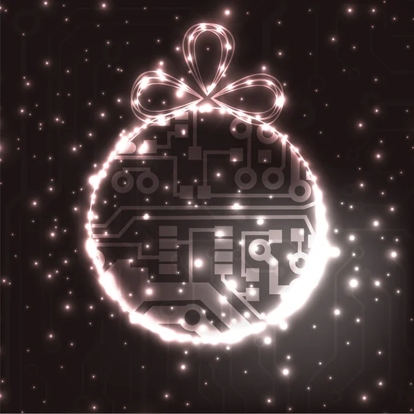 EPS10 vector circuit board ball christmas background texture — Stock Vector