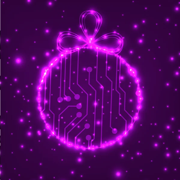 EPS10 circuit imprimé vectoriel boule Noël fond texture — Image vectorielle