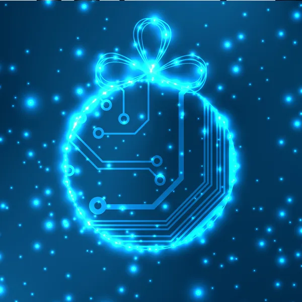 Eps10 ベクトル回路基板ボール クリスマス背景テクスチャ — ストックベクタ