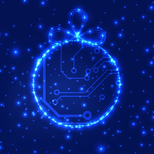 Eps10 矢量电路板球圣诞节背景纹理 — 图库矢量图片