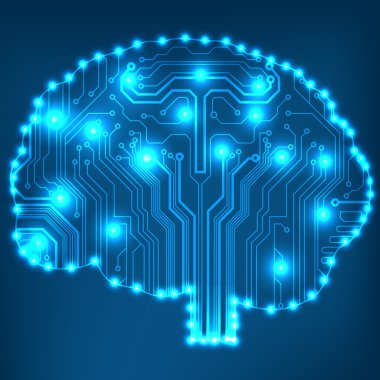devre kartını bilgisayarın tarzı beyin vektör teknolojik altyapı. eps10 illüstrasyon soyut devre beyin ile