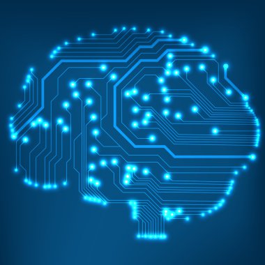 devre kartını bilgisayarın tarzı beyin vektör teknolojik altyapı