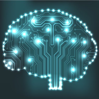 devre kartını bilgisayarın tarzı beyin vektör teknolojik altyapı