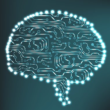 devre kartını bilgisayarın tarzı beyin vektör teknolojik altyapı. eps10 illüstrasyon soyut devre beyin ile