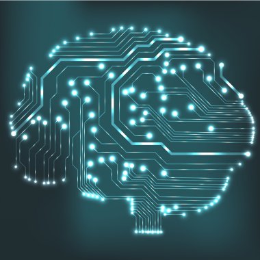 devre kartını bilgisayarın tarzı beyin vektör teknolojik altyapı