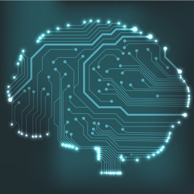 devre kartını bilgisayarın tarzı beyin vektör teknolojik altyapı