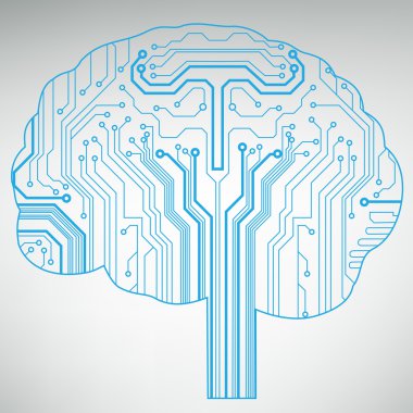 devre kartını bilgisayarın tarzı beyin vektör teknolojik altyapı