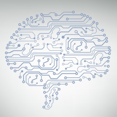 devre kartını bilgisayarın tarzı beyin vektör teknolojik altyapı