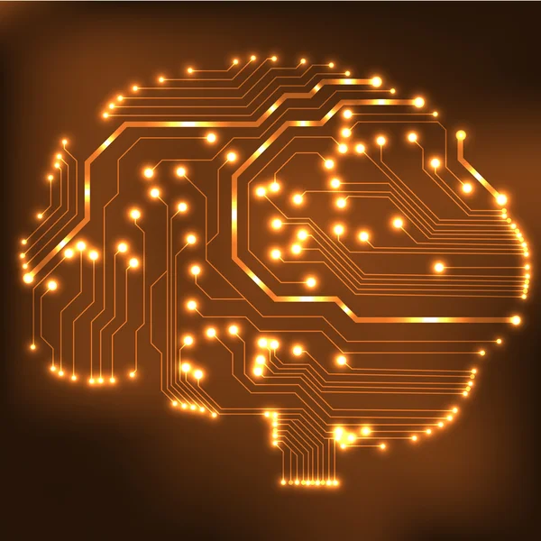 Piirilevy tietokone tyyli aivojen vektori teknologian tausta. EPS10 kuva abstrakti piiri aivot — vektorikuva
