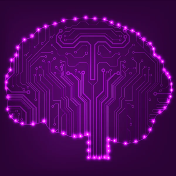 Płytka komputer styl mózgu technologia tło — Wektor stockowy