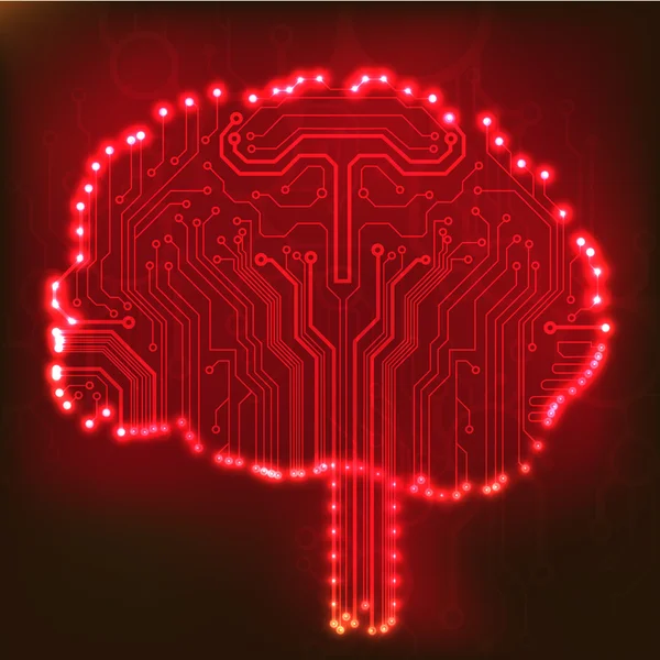 Circuito computer stile cervello vettore tecnologia di sfondo. Illustrazione EPS10 con cervello a circuito astratto — Vettoriale Stock