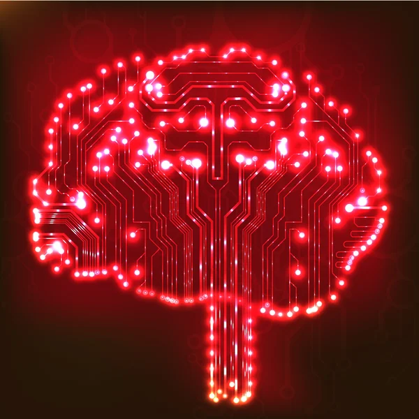सर्किट बोर्ड संगणक शैली मेंदू वेक्टर तंत्रज्ञान पार्श्वभूमी — स्टॉक व्हेक्टर
