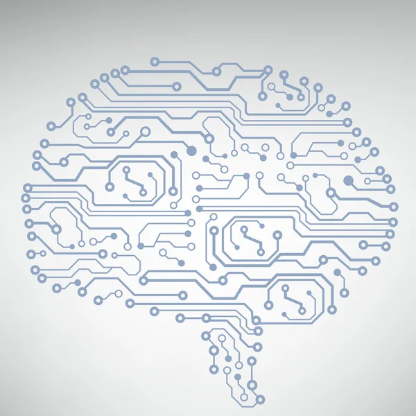 Circuito computer stile cervello vettoriale tecnologia di sfondo — Vettoriale Stock