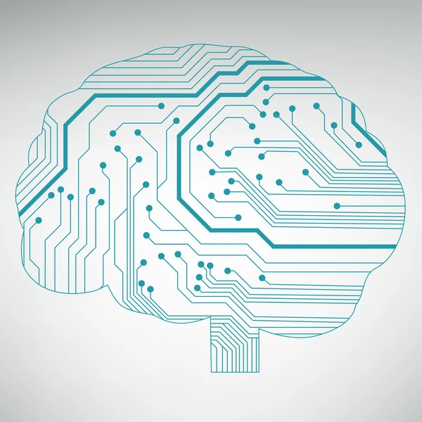 Circuito computer stile cervello vettoriale tecnologia di sfondo — Vettoriale Stock