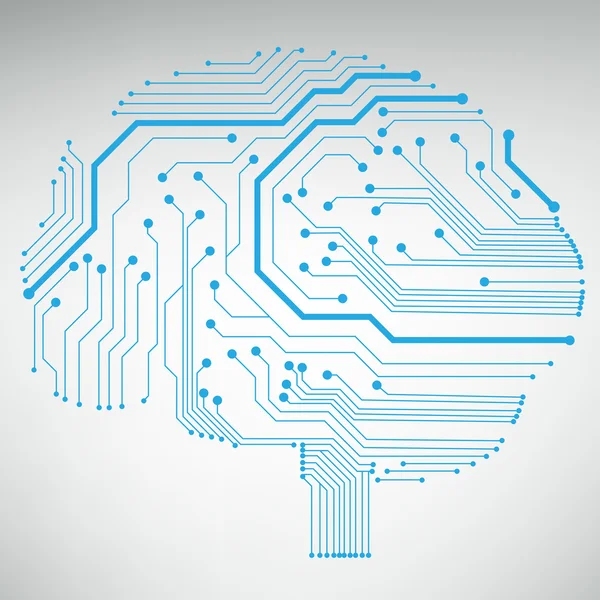 Circuito computer stile cervello vettoriale tecnologia di sfondo — Vettoriale Stock