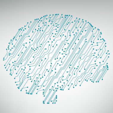 devre kartını bilgisayarın tarzı beyin vektör teknolojik altyapı