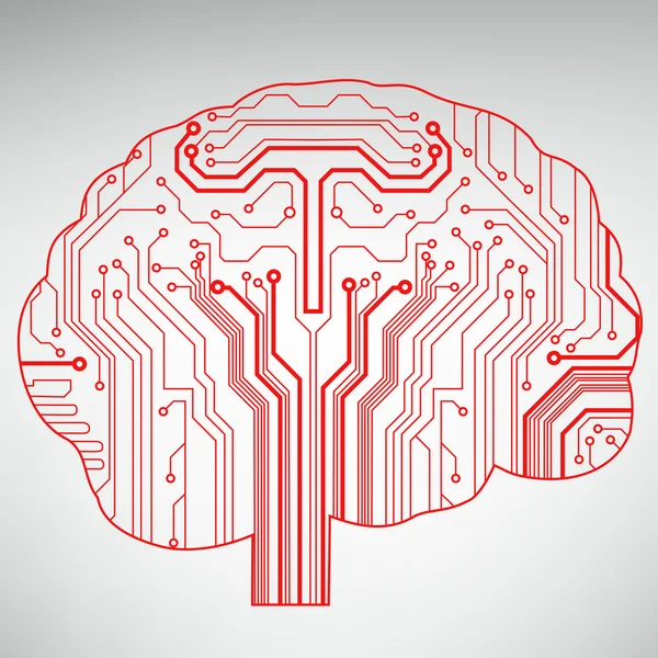 Circuito computer stile cervello vettoriale tecnologia di sfondo — Vettoriale Stock