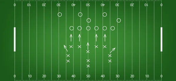 Terrain de football américain fond — Image vectorielle