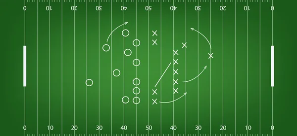 Terrain de football américain fond — Image vectorielle