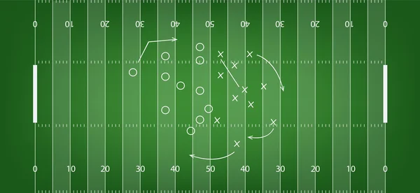 Amerikaanse voetbal veld achtergrond — Stockvector