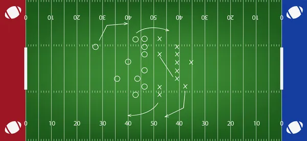 Amerikaanse voetbal veld achtergrond — Stockvector