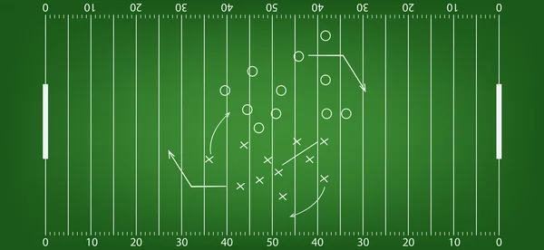 Terrain de football américain fond — Image vectorielle